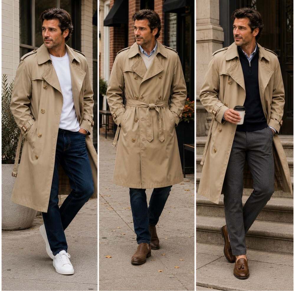 Vintage Baracuta Double-Breasted Trench Coat with Removable Liner 44Long